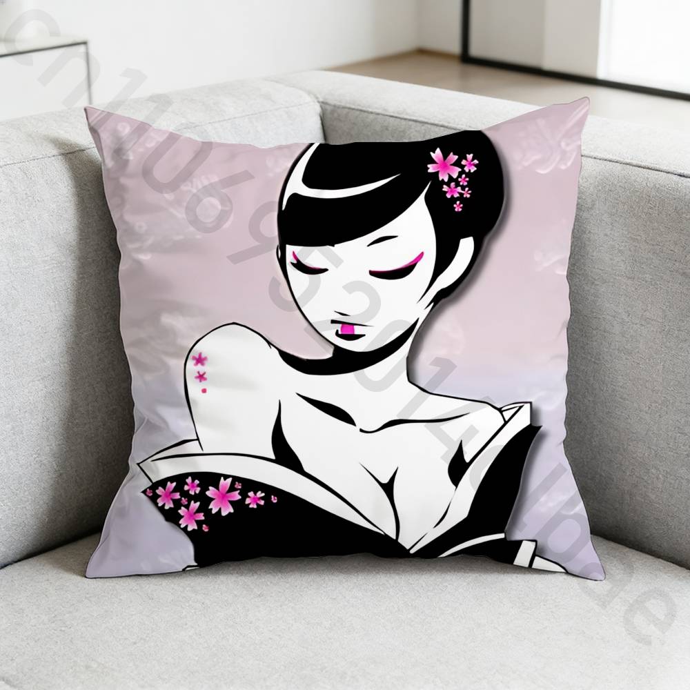TTokidokiS Pillow Case Antidustmite Pillowcase Invisible Zipper Silky Short Plush Sofa Cushion Cover