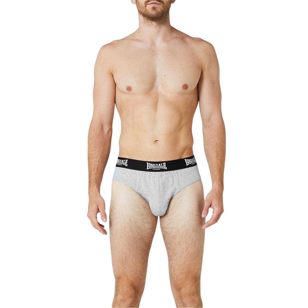 Lonsdale Mens Contrast Waistband Briefs (Pack of 2)
