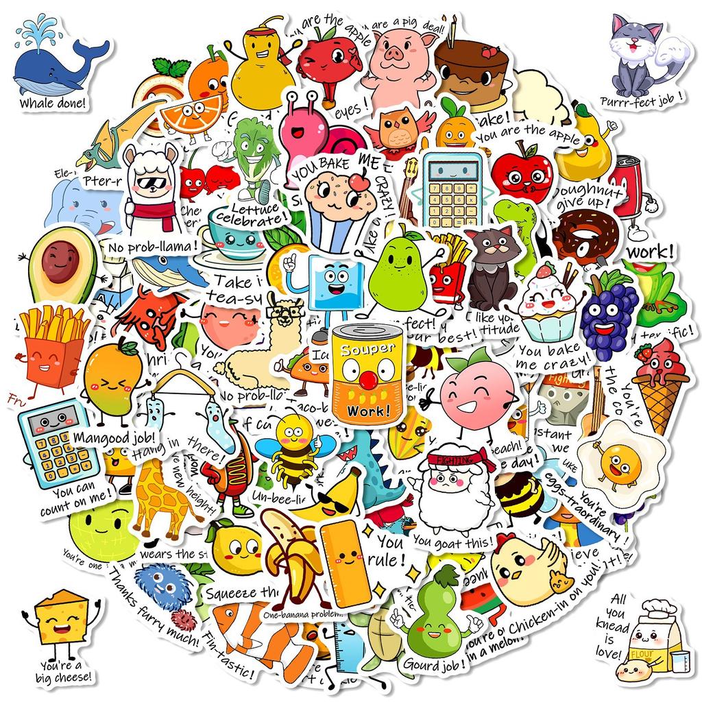 100 Children's Puzzle Early Education Pun Stickers Fun Homophone Motivation Reward Stickers