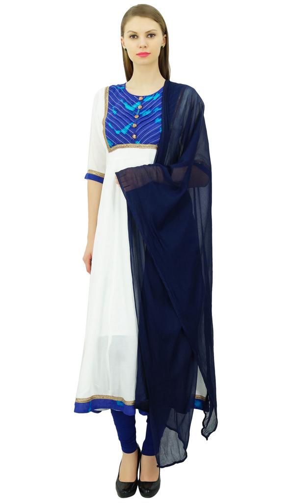 Atasi White Designer Party Wear Anarkali Suit With Churidar Salwar Ethnic