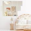 4 Pieces Self Adhesive Mirror Tiles 20x20cm (2mm Thick), Acrylic Stick on Mirror Stickers, Flexible Tiles for Wall, Bathroom, Bedroom