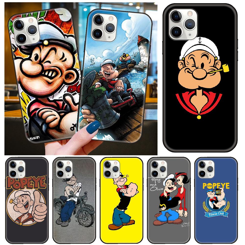 Custodia per telefono per Apple IPhone 13 12 11 Mini Pro MAX SE X XS XR 8 7 6 S Plus Cover Nera Bumper Lusso Impermeabile Braccio di Ferro Spinaci