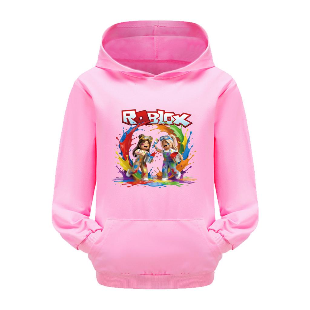 5577 Kids Boys Girls Roblox Game Printed Pocket Long Sleeves Hoodies 110cm