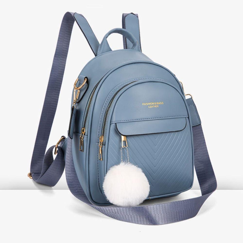 PU Leather Small Square Backpack Simple Mini Bags Women PU Casual Schoolbags College Students