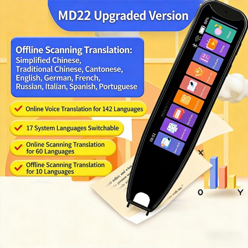 Multilingual Voice Translation Pen With Local Scan Function For Travel Business And Study Long Power Time 8GB Storage