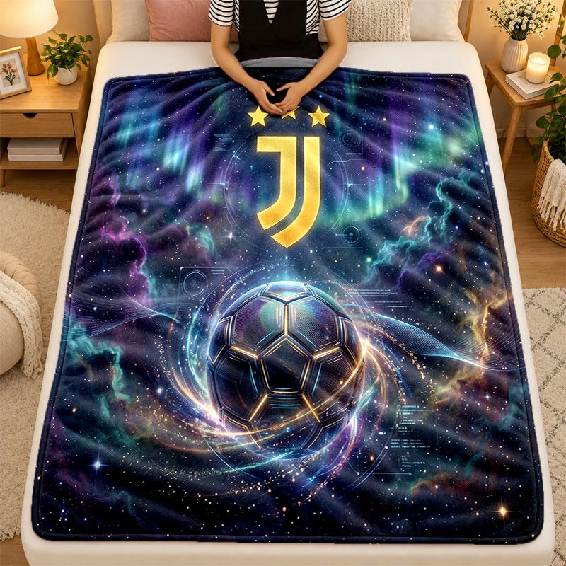 Flannel BlanketJuventus FC Warm Soft Throw Blanket for Indoor Sofa Bed Living Room Use
