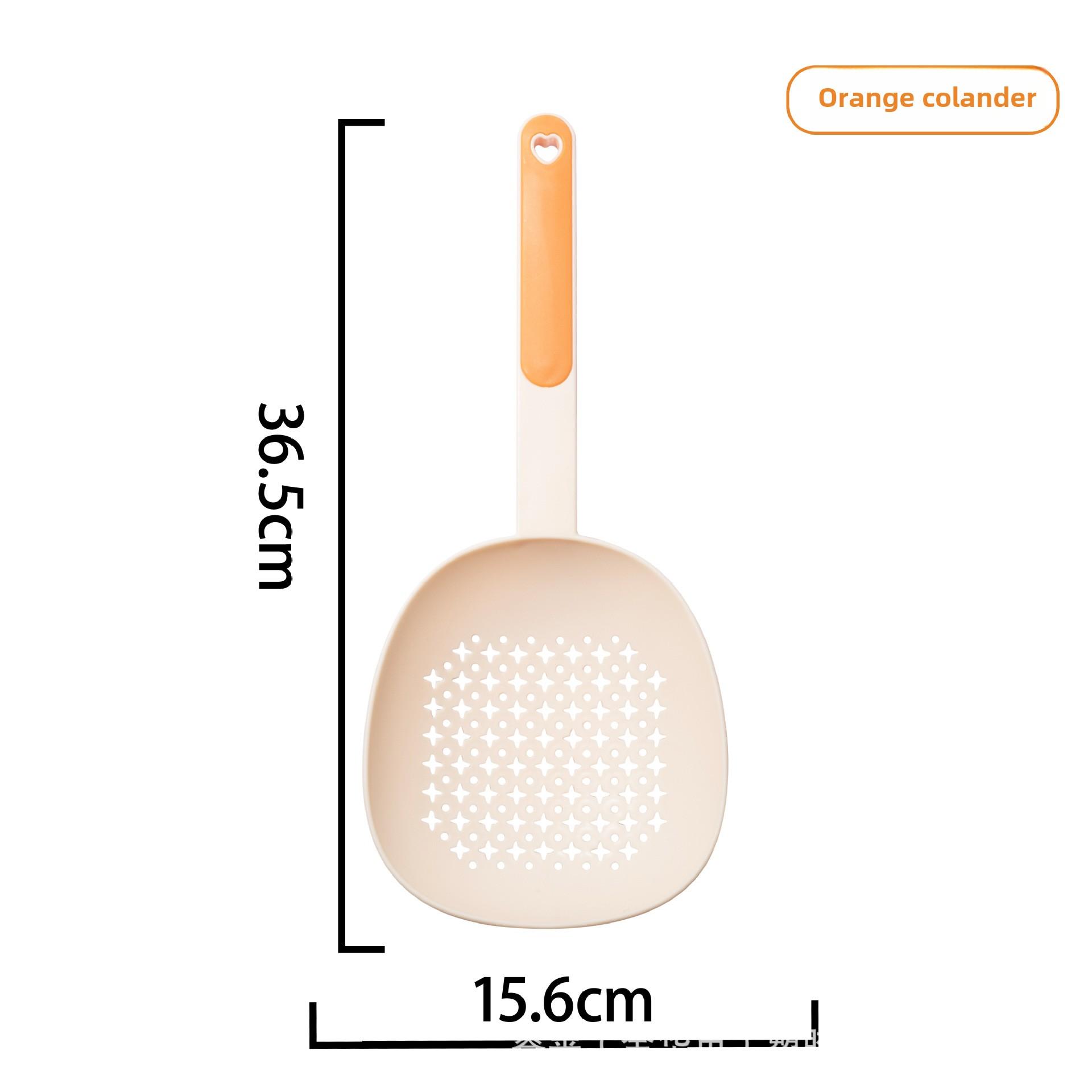 

Кухонный дуршлаг, кухонный бытовой большой пластиковый слив с длинной ручкой, спасательный дуршлаг для лапши и пельменей, устойчивый к высоким температурам оранжевый