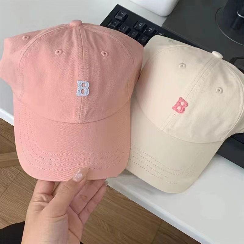 Hat Female Spring and Summer Ins Trendy Letter Baseball Cap K-style Face Small Adjustable Pure Color All-Matching Sun-Poof Peaked Cap