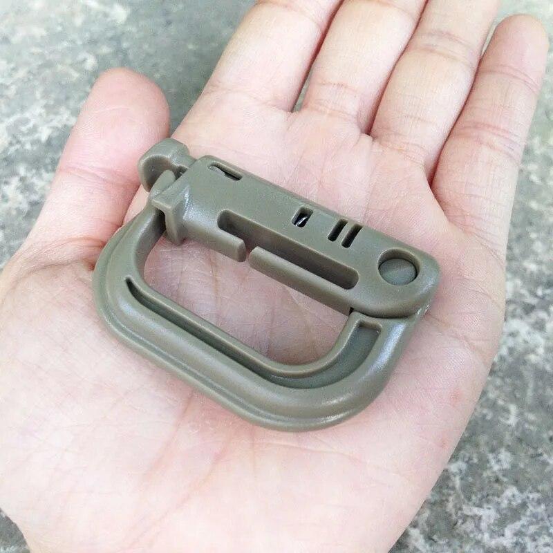 Outdoor GRIMLOC Molle Carabiner D Locking Ring Plastic Clip Snap Type Ring Buckle Carabiner Keychain ITW Fastener Bag Buckle