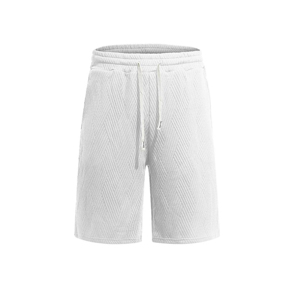 Men's Casual Crinkle Twill Shorts for Summer, Knee-Length Bermuda