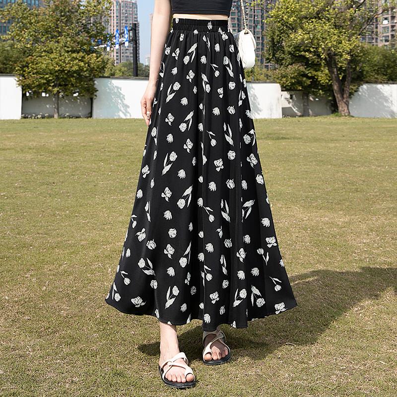 

Sybelle Women s Printed High-Waist A-Line Midi Skirt XL