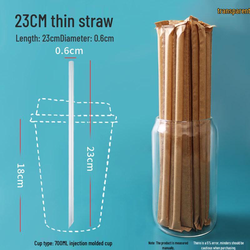 ZISIZ Individually Wrapped Thin Plastic Straws