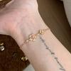 Neu im Doppelblüten-Armband für Damen Romantisch Vollbesetzt mit Diamanten Kirschblüte Exquisite Armreifen Hochzeit Verlobung Schmuck Geschenk
