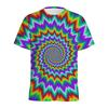 Sommer Spirale Schwindel Muster T-Shirt Für Männer Lässig Rundhals Kurzarm Tee Tops 3D Gedruckte Optische Täuschung T-Shirts Tops