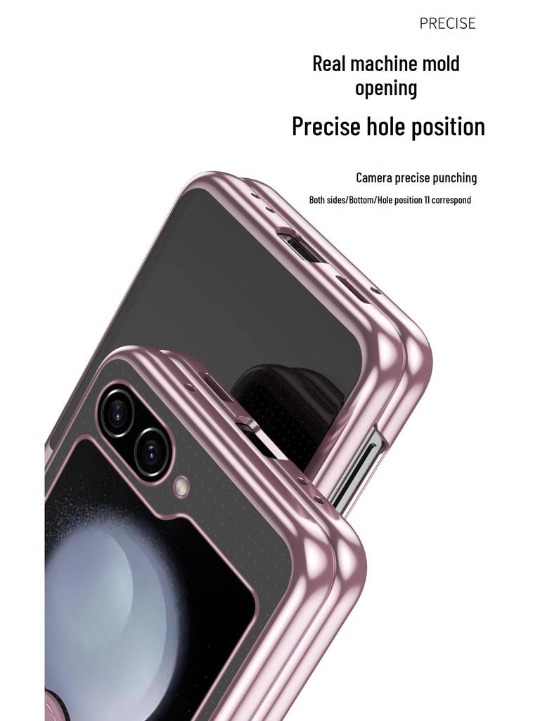 Samsung Z Flip7 FE Galvanisierte Ringständerhülle für Flip6/5/4/3 - Schutzhülle mit harter Schale