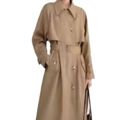 Khaki Trench Coat Women's Autumn and Winter New Casual Loose Medium and Long Coat