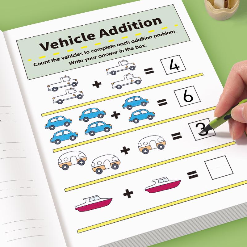 Kindergarten Mental Math Workbook: Fun Cross-Border Addition & Subtraction Within 10 with Picture Equations