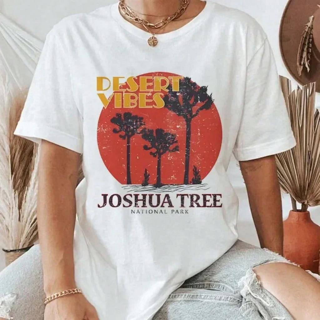 Summer O-Neck Basic Joshua Tree Printed Pattern T-Shirt For Wounisex's Clothing Fashion T-Shirt Summer Wounisex's Short Sleeved T-Shir