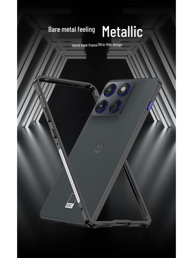Motorola X70 Air Pro Cooling Metal Frame Edge 60s Seahorse Buckle Case, Cross-Border Compatible