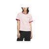 Adidas Color Block Cool Smooth Round Neck Short Sleeve T-Shirt Women T-Shirts Pink JZ4155