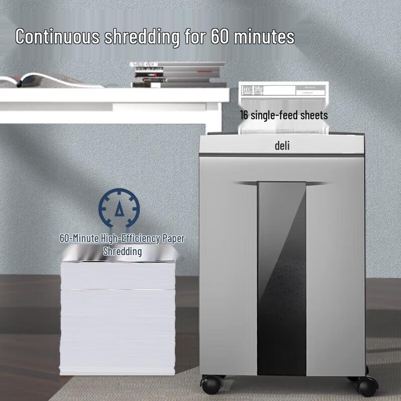 Deli 9906 Commercial P-4 Cross-Cut Paper Shredder