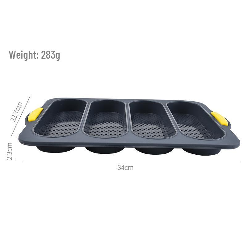 Two-Color Silicone Cake Mold, 4-Cavity Baking Pan for DIY Bread and Cakes