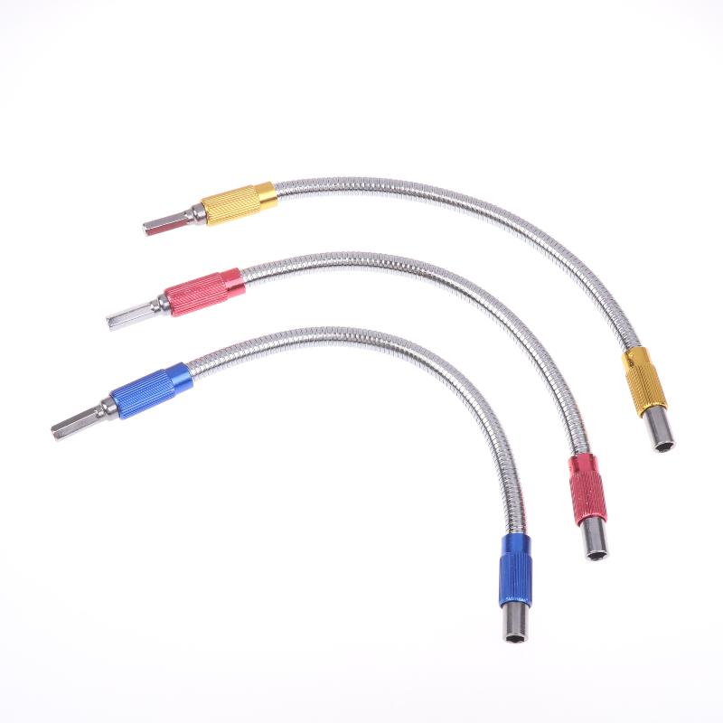 Tige d'extension flexible coudée pour foreuseuse, 300 mm de long, avec tête articulée élastique, queue hexagonale 1/4", extension rapide flexible pour tournevis