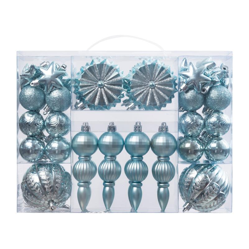 52PCS Acrylic Christmas Ornaments Bulk Set with Red Ribbon Hanging for Tree Home Party Decor Festive Family Users Gifts