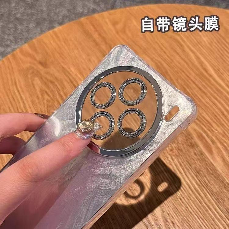 Feather yarn suitable for vivox200s mobile phone case fashionable iQOO13 glitter lens film S30Promini with bracelet