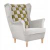 Carol Duo Scandinavian Family Furniture Wing Chair Gray Green Stripes