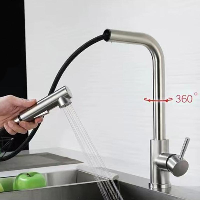 Practical Kitchen Sink Tap with Adjustment Water Spray Style & Functional Kitchen Faucet with Pull Out Sprayer for House