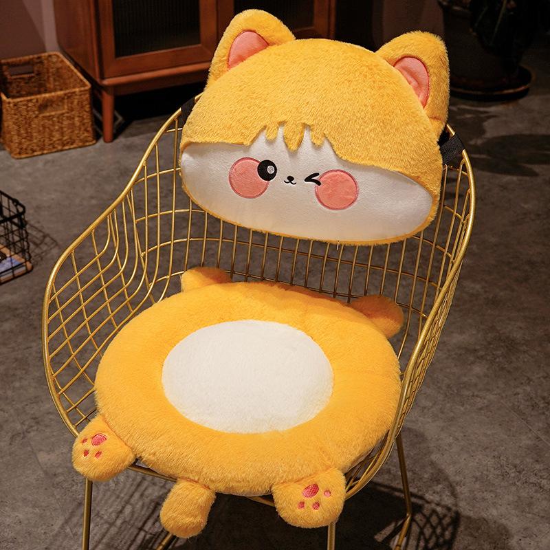 Cute Winter Split Seat Cushion Student Dormitory Warm Fart Cushion Office Sedentary Chair Cushion Backrest Plush Cushion