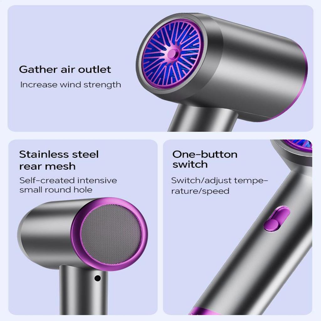 High Speed Hair Dryer Blue Light Negative Ion Salon Styling Hair Dryer Curling Straightener Hairdryer For Styling Drying Women