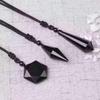 Natural Crystal Pendant with Smoky Quartz, Amethyst, Brown Quartz, Obsidian, Tiger's Eye, and White Crystal