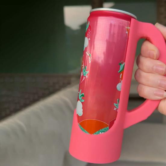 Coke Can Holder Beer Cup Handle with Suction Cup Portable Drink Grip