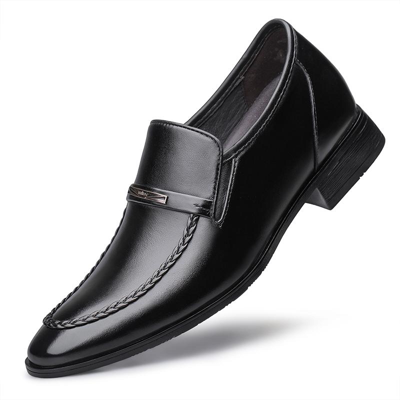

Lift Leather Shoes Business Men Sneakers Elevator Chunky Height Increase 6CM Plus Size 35-47 38