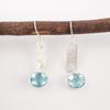 Sky Blue Topaz Gemstone 925 Sterling Silver Jewelry Handmade Drop Earrings 1.9" EE-168-15