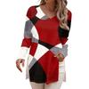 Women's Fashion Long Sleeve Shirts Print Loose Fitted V-Neck Basic Tops Casual Outfits