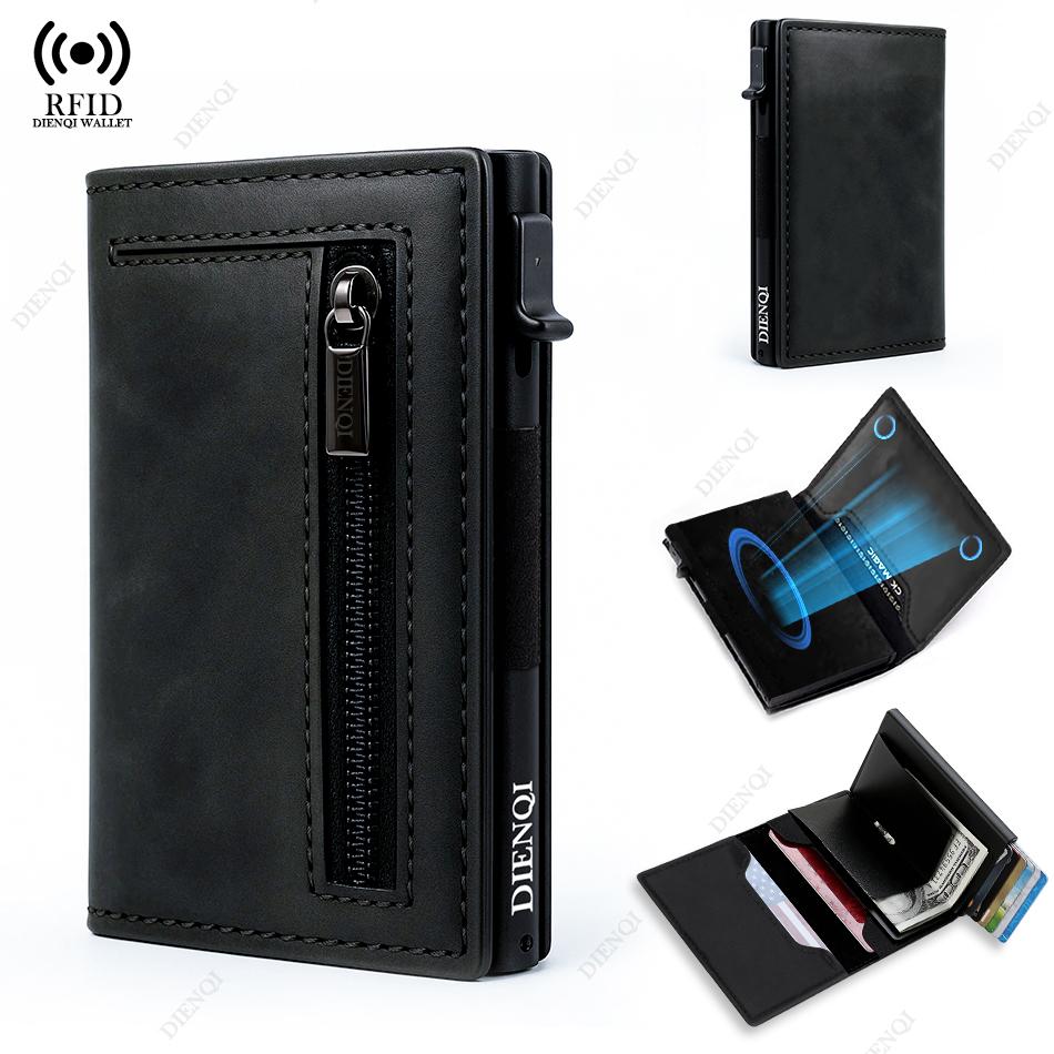 Rfid Credit Card Holder Men Wallets Mini Handbags Luxury Brand Bag Cardholder Case Leather Magnetic Coin Purse Hand Bag for Men