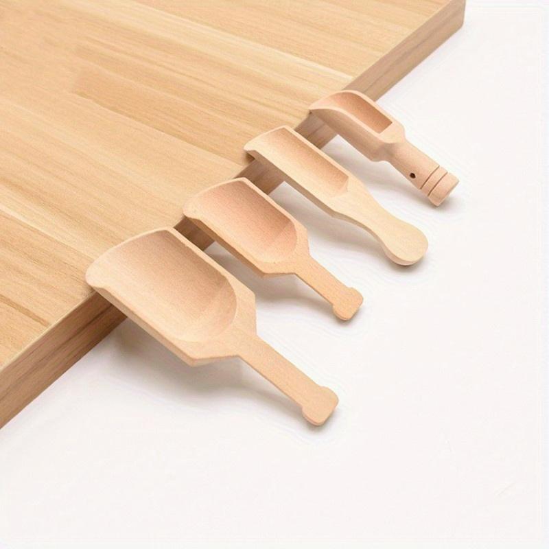 4PC Mini Wooden Tea Coffee Scoops Mini Wood Spoon Shovel Perfect for Seasoning Spices Bath Salt Sugar Kitchen Cooking Tools