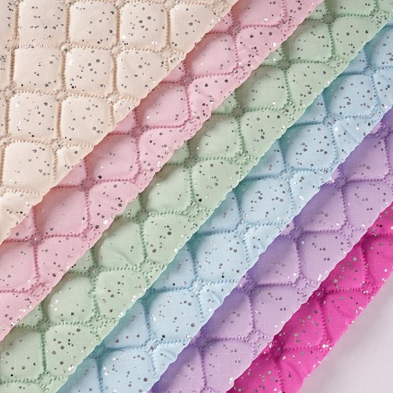 1meter Multi Colors Polyester Quilted Fabric Embroidery Sequined Embroidery Fabric for DIY Sewing Clothing Handbags Material