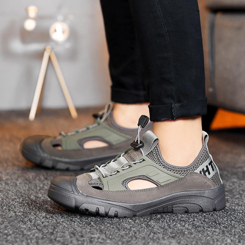 Summer Beach Sandals Men Wading Shoes Mesh Breathable Non-slip Men's Sports Sandals Outdoor Anticollision Hiking Shoes For Man