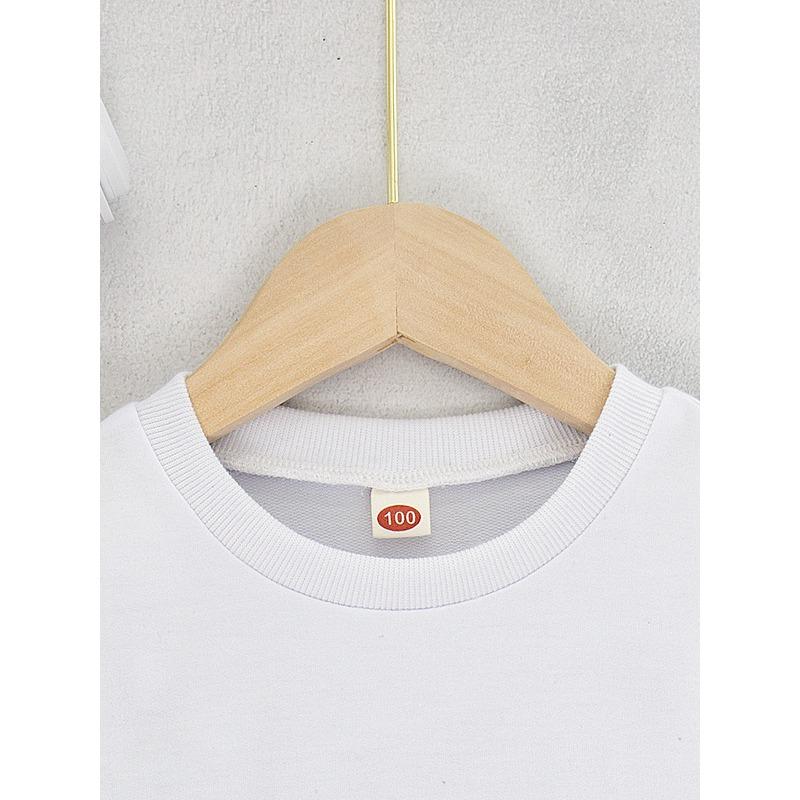 European sizes Kids'  Fashion Casual Creative Cartoon  Heart Series Orange Heart Pattern Print Crewneck Sweatshirt/Pullover