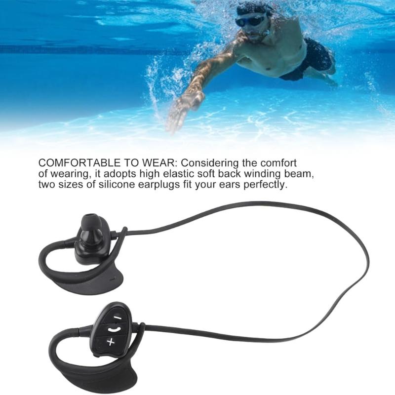 Wireless IPX8 Waterproof Underwater Headphones for Swimming Sports with Sound and 8H Playtimes