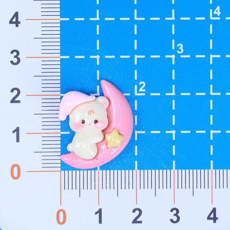 DIY Pink Bear Resin Accessories - Cute Cartoon Hair Decorations