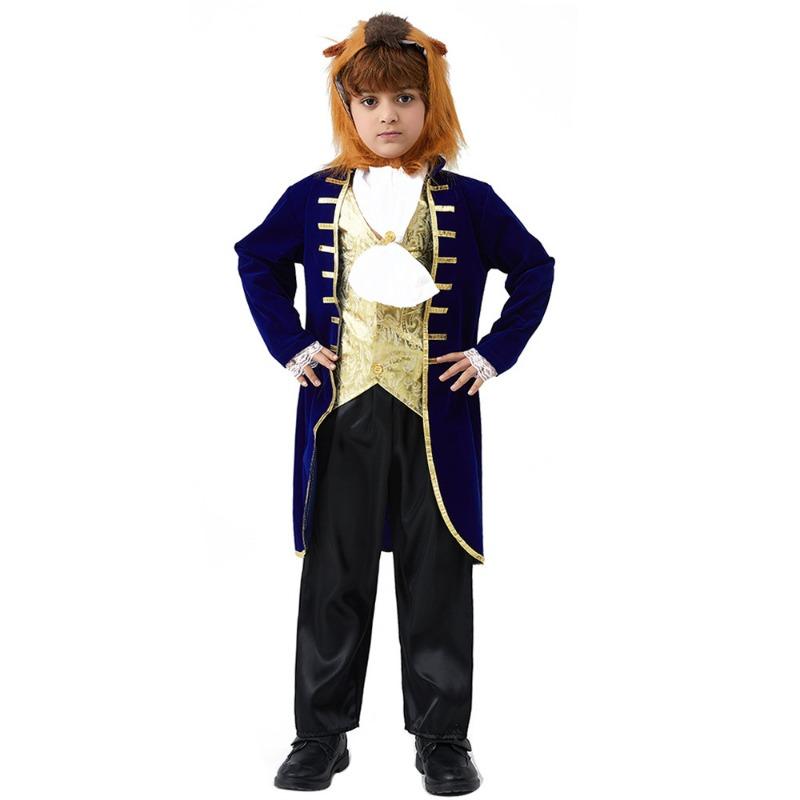 Halloween Party Beautiful Woman and Beast Prince Adam Show Costume