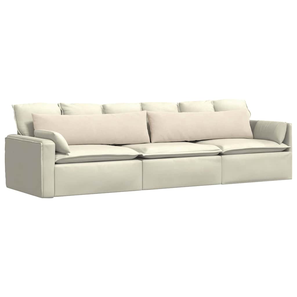 Sofa Cushions 2 Pieces Beige 145 X 40 Cm Fabric