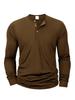 Camiseta de Manga Larga para Hombre Ajustada Camiseta Interior Tops de Fitness Camisetas Camisa Henley con Botones Camiseta Casual Acogedora