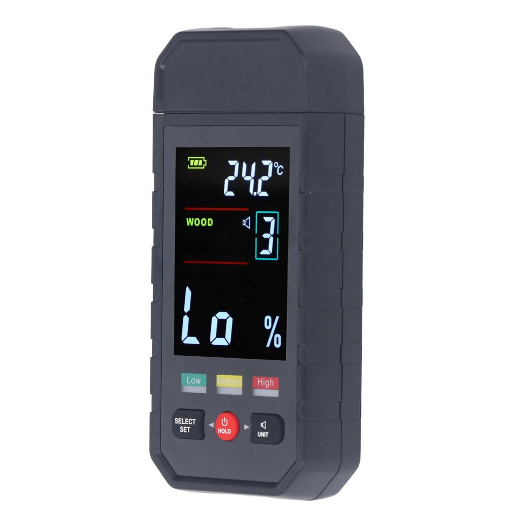 Wood Moisture Meter Pin Type LCD Digital Display 2 In 1 Dampness Temperature Sensor Detector for Material