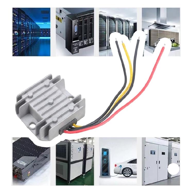 60W 24V To 12V 5A Automotive Power Converter Aluminum Housing With Protective Module For Speaker Accessories